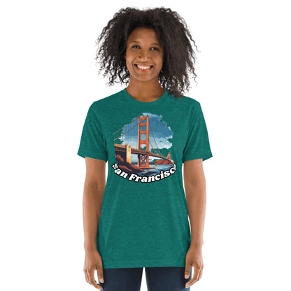 Kurzärmeliges Tri - Blend T-Shirt "San Francisco" - Artexio