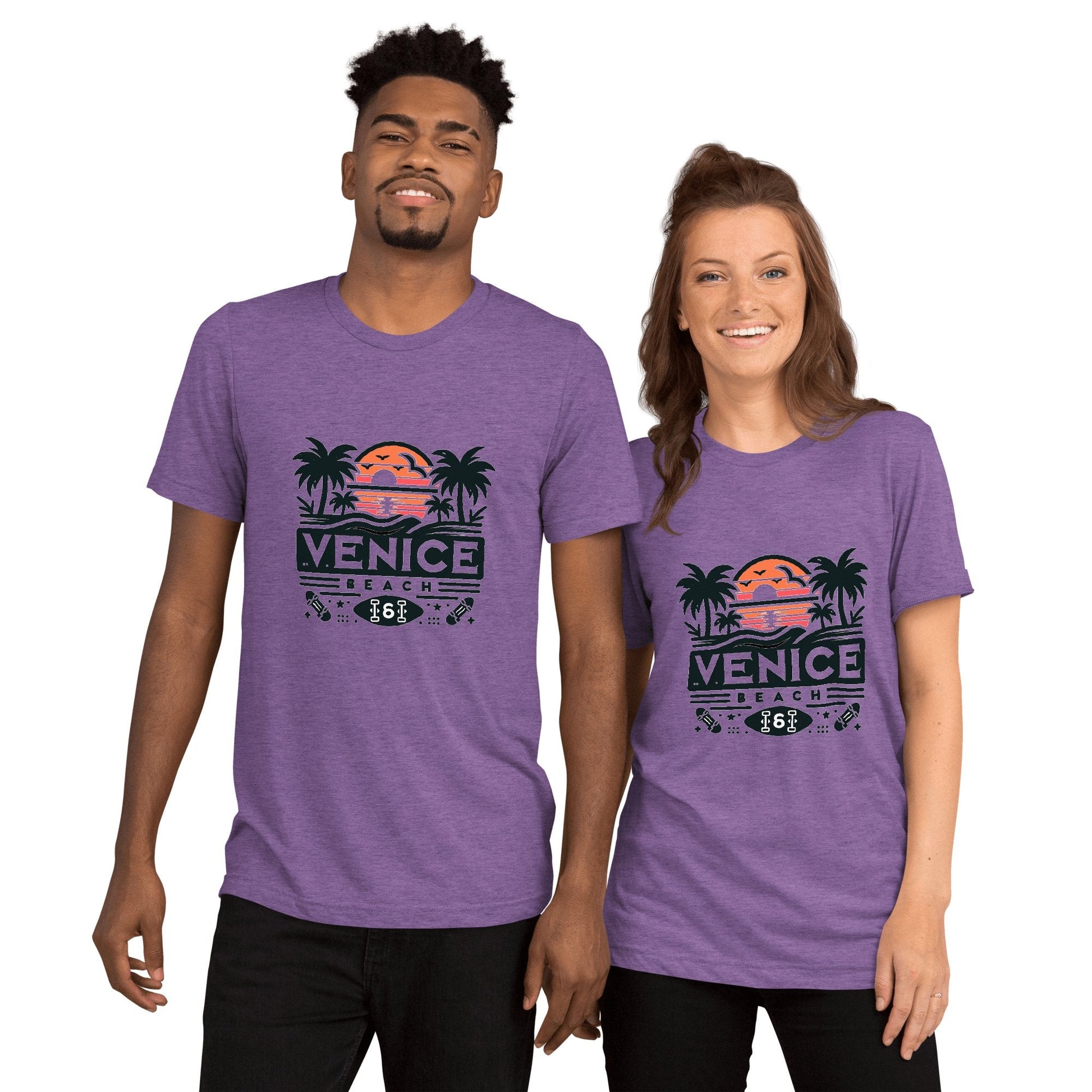 Kurzärmeliges Tri - Blend T-Shirt "Venice Beach" - Artexio