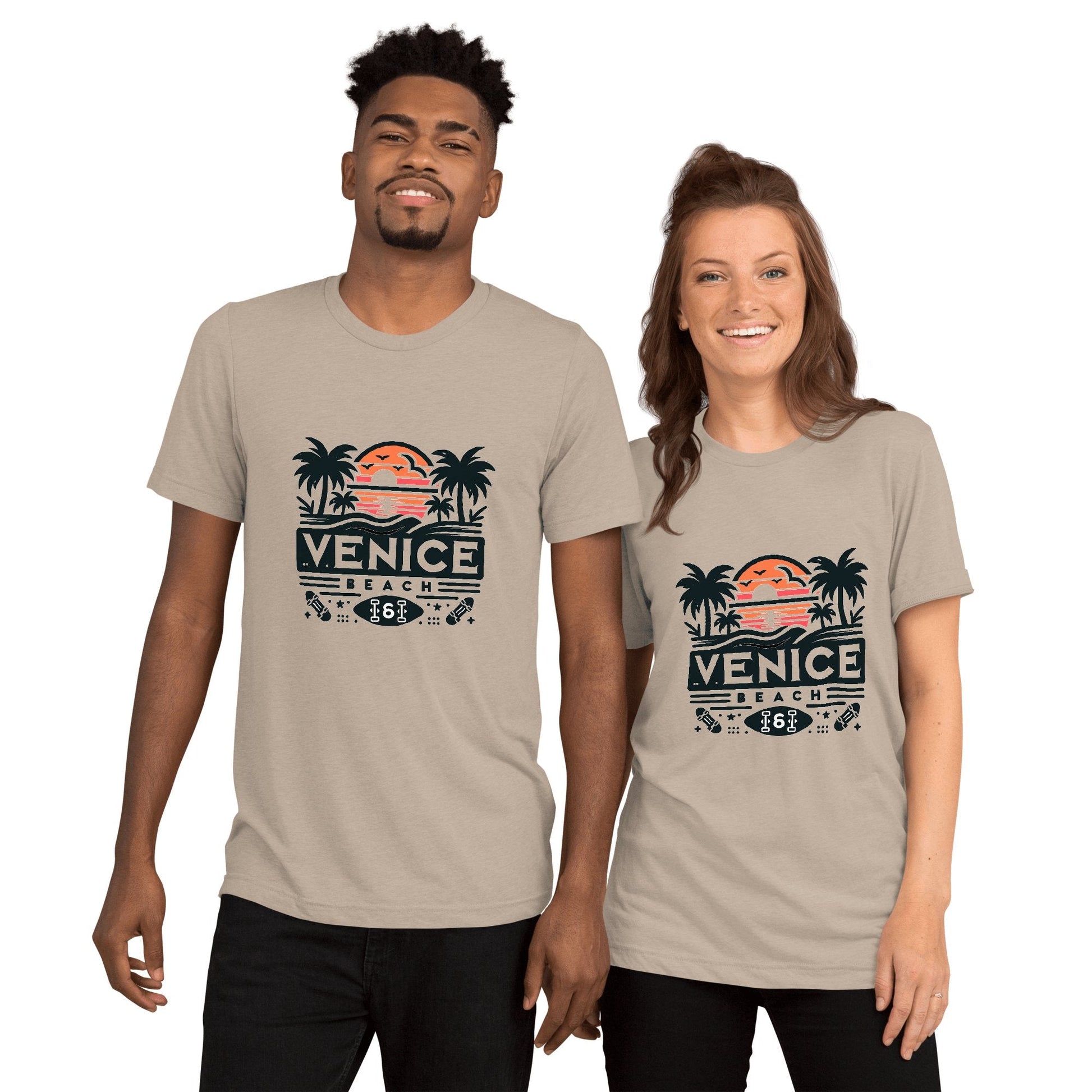 Kurzärmeliges Tri - Blend T-Shirt "Venice Beach" - Artexio