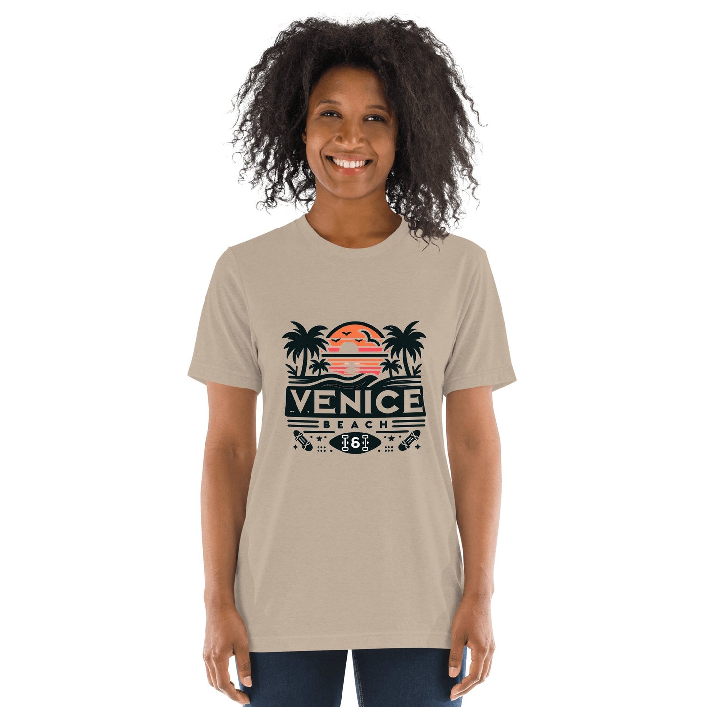 Kurzärmeliges Tri - Blend T-Shirt "Venice Beach" - Artexio