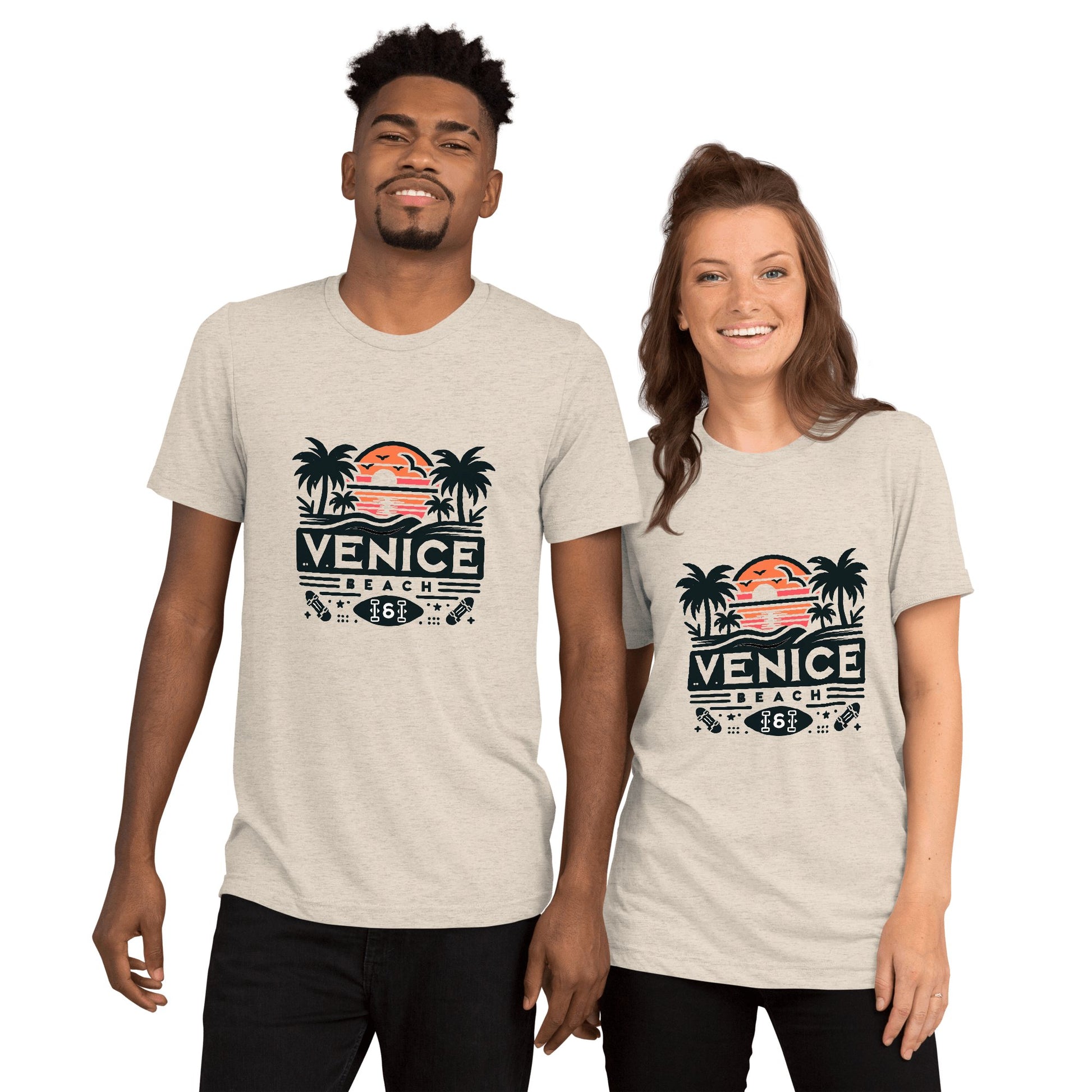 Kurzärmeliges Tri - Blend T-Shirt "Venice Beach" - Artexio