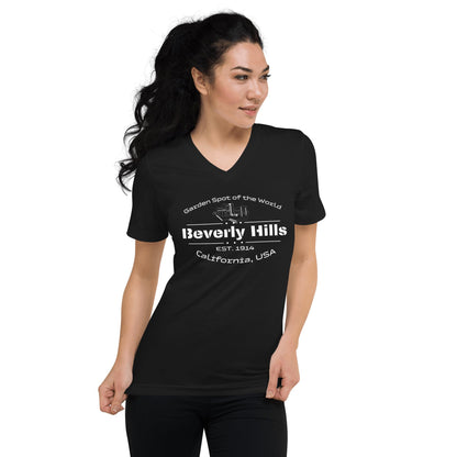 Kurzärmeliges Unisex T-Shirt mit V - Ausschnitt "Beverly Hills" - Artexio