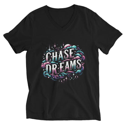 Kurzärmeliges Unisex T-Shirt mit V - Ausschnitt "Chase Dreams" - Artexio