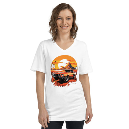 Kurzärmeliges Unisex T-Shirt mit V - Ausschnitt "Ford Mustang" - Artexio