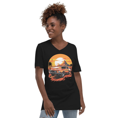 Kurzärmeliges Unisex T-Shirt mit V - Ausschnitt "Ford Mustang" - Artexio