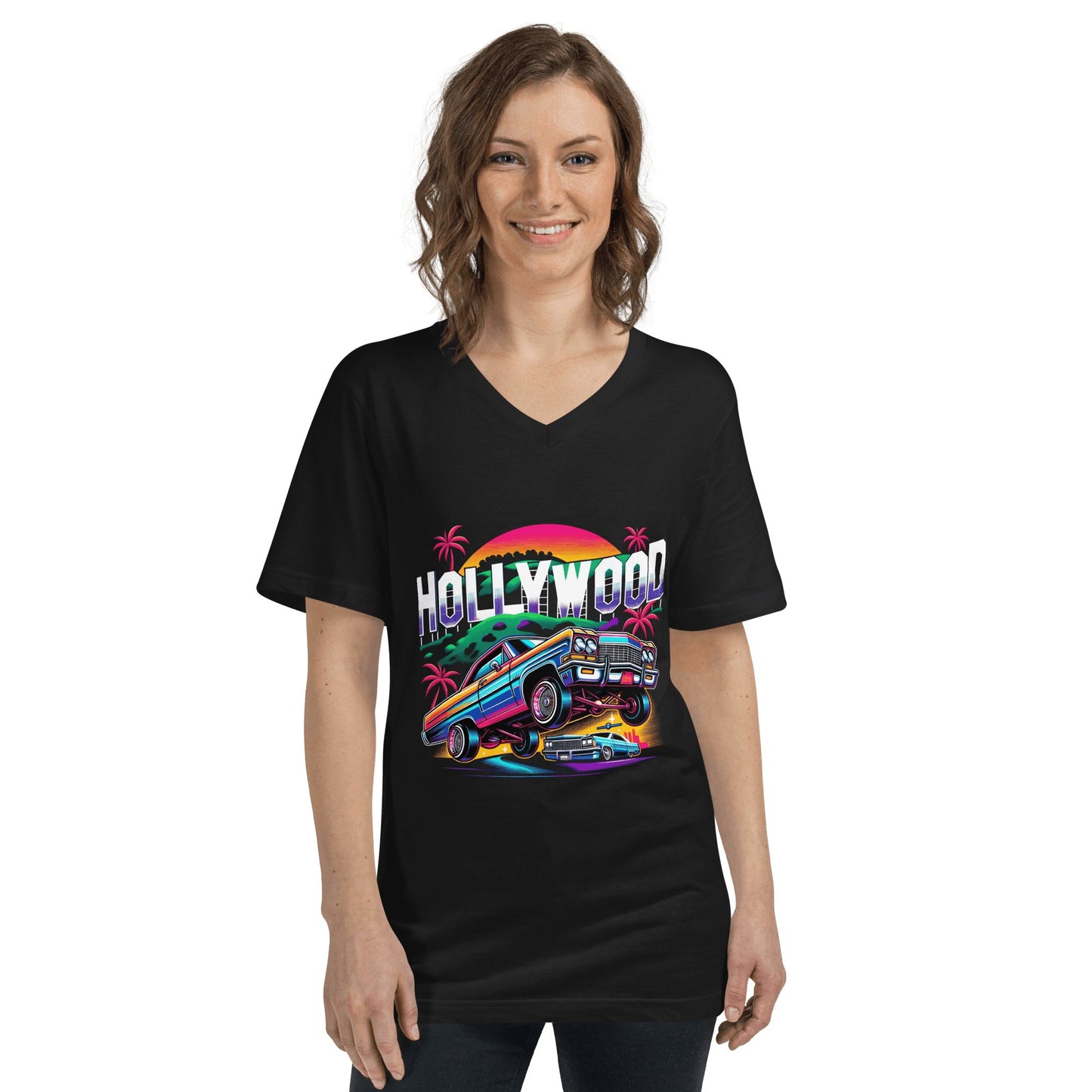 Kurzärmeliges Unisex T-Shirt mit V - Ausschnitt "Hollywood" - Artexio