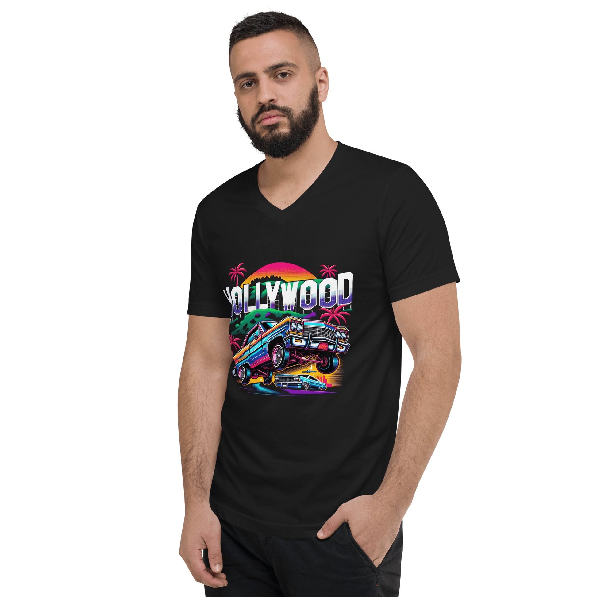 Kurzärmeliges Unisex T-Shirt mit V - Ausschnitt "Hollywood" - Artexio