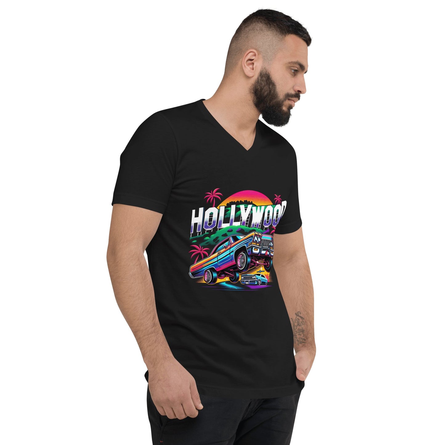 Kurzärmeliges Unisex T-Shirt mit V - Ausschnitt "Hollywood" - Artexio