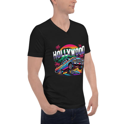 Kurzärmeliges Unisex T-Shirt mit V - Ausschnitt "Hollywood" - Artexio