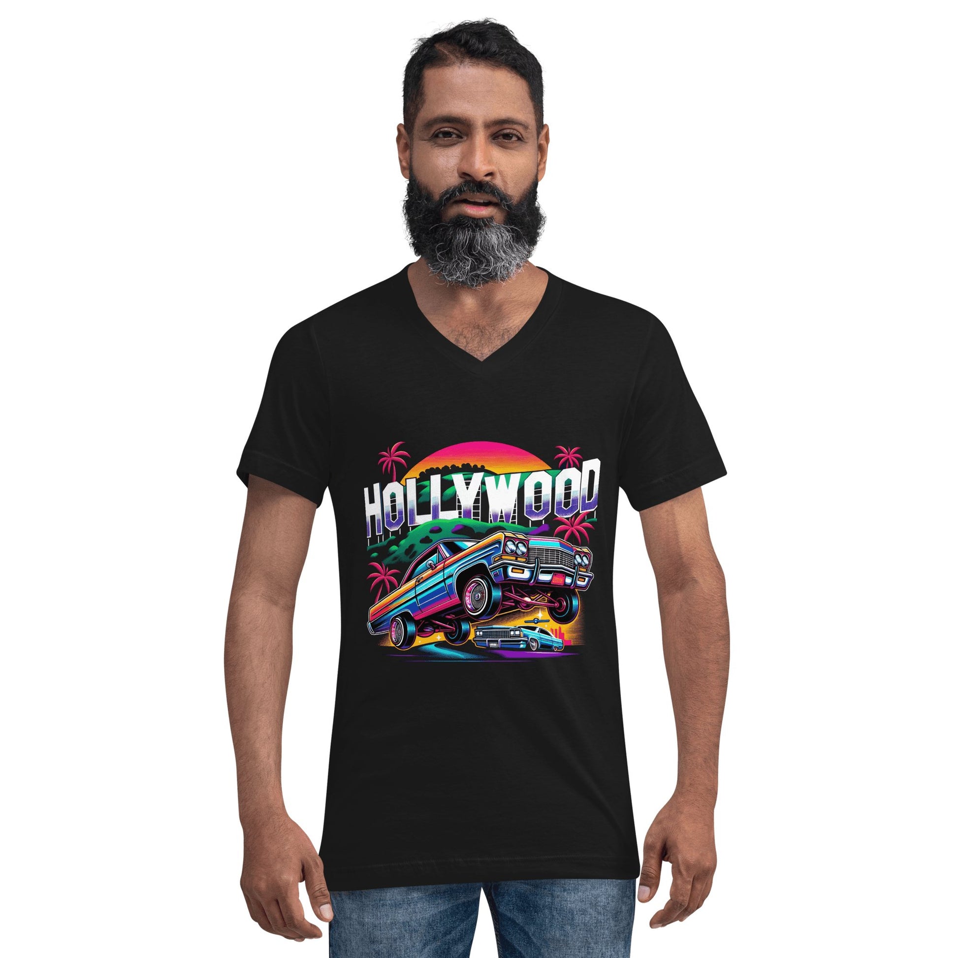 Kurzärmeliges Unisex T-Shirt mit V - Ausschnitt "Hollywood" - Artexio