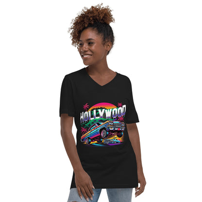 Kurzärmeliges Unisex T-Shirt mit V - Ausschnitt "Hollywood" - Artexio