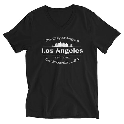 Kurzärmeliges Unisex T-Shirt mit V - Ausschnitt "Los Angeles" - Artexio