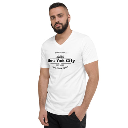 Kurzärmeliges Unisex T-Shirt mit V - Ausschnitt "New York City" - Artexio