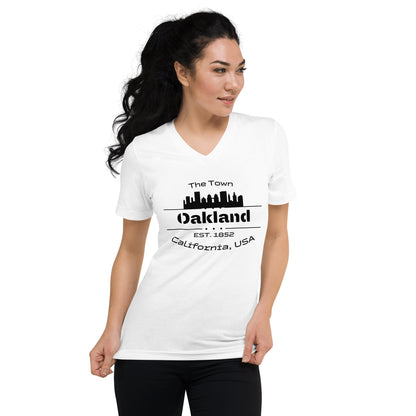 Kurzärmeliges Unisex T-Shirt mit V - Ausschnitt "Oakland" - Artexio