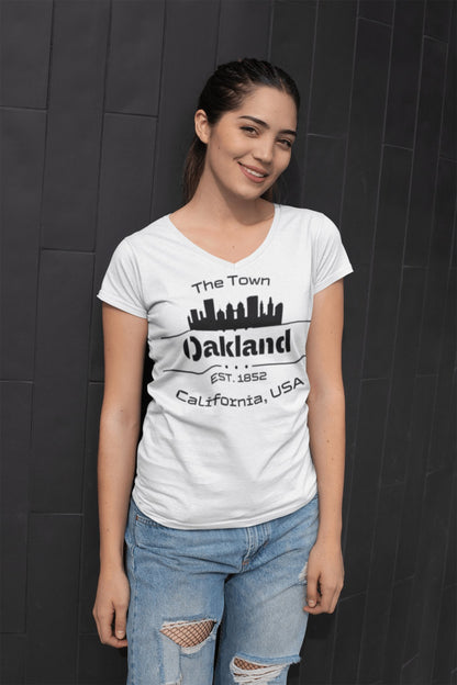 Kurzärmeliges Unisex T-Shirt mit V - Ausschnitt "Oakland" - Artexio