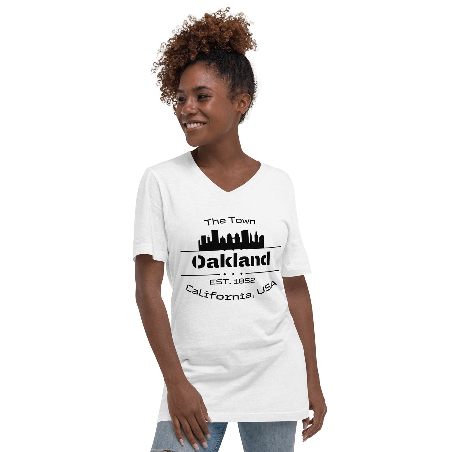 Kurzärmeliges Unisex T-Shirt mit V - Ausschnitt "Oakland" - Artexio