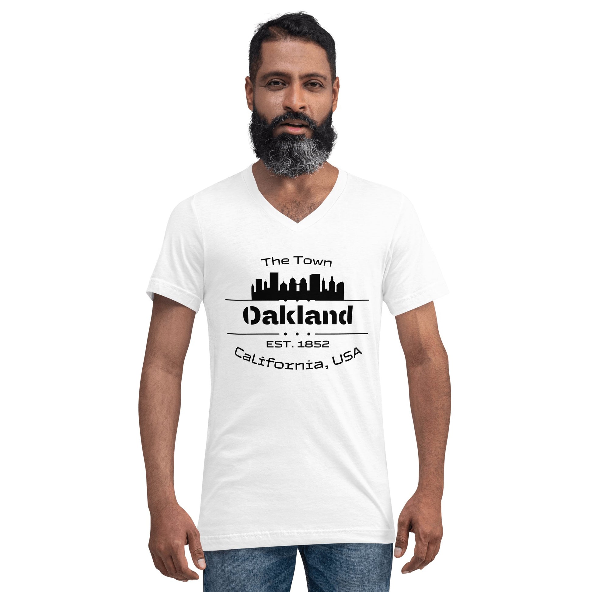 Kurzärmeliges Unisex T-Shirt mit V - Ausschnitt "Oakland" - Artexio