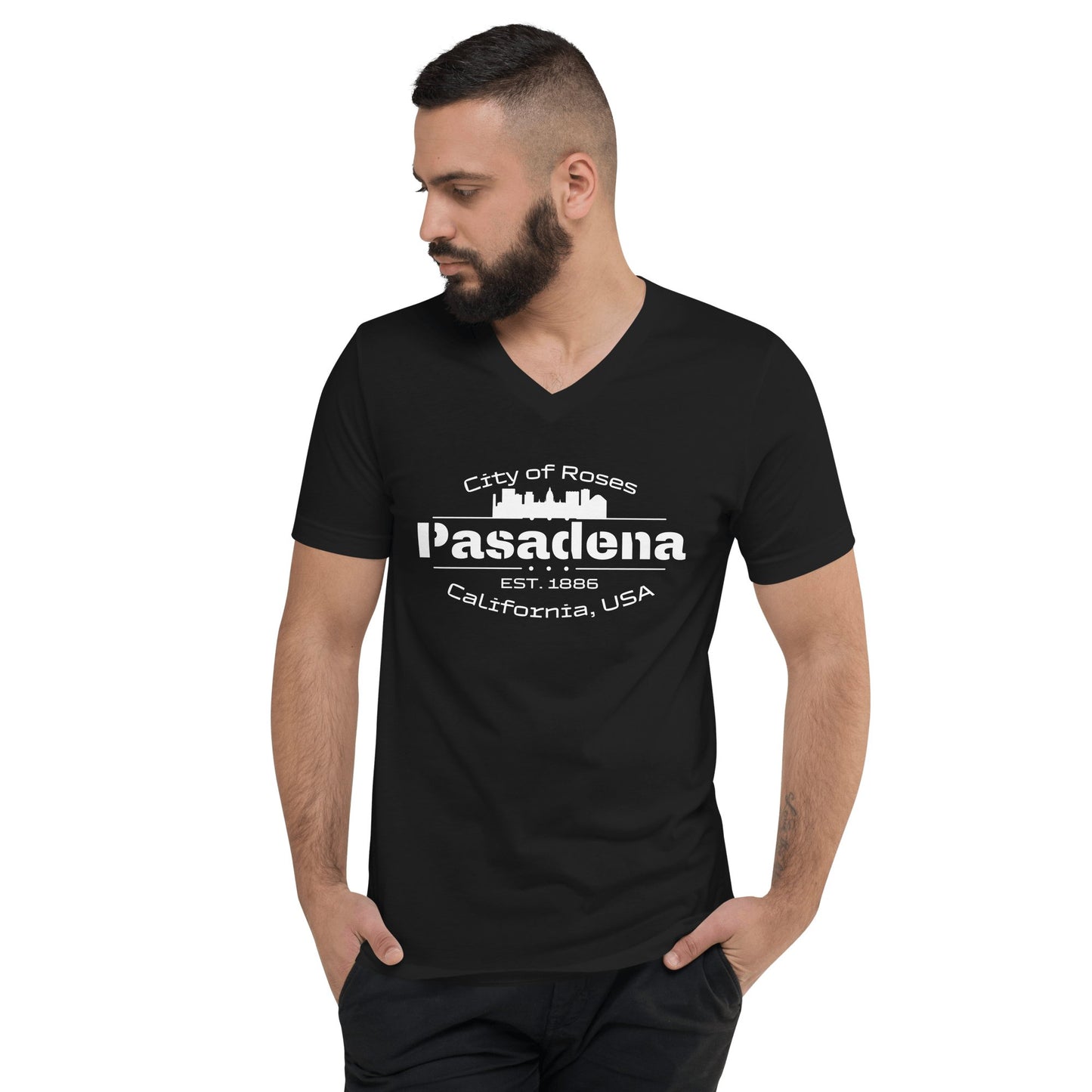 Kurzärmeliges Unisex T-Shirt mit V - Ausschnitt "Pasadena" - Artexio