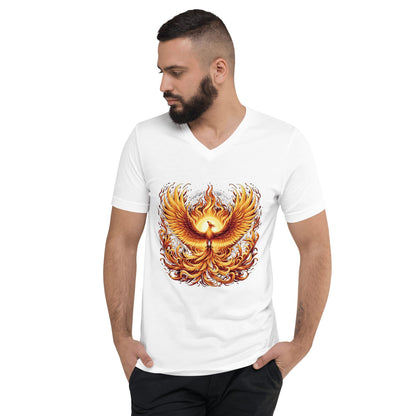 Kurzärmeliges Unisex T-Shirt mit V - Ausschnitt "Phoenix" - Artexio