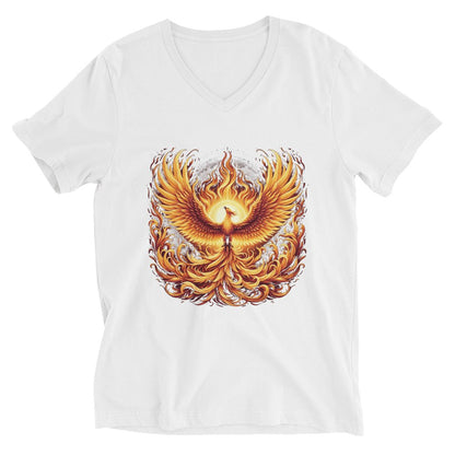 Kurzärmeliges Unisex T-Shirt mit V - Ausschnitt "Phoenix" - Artexio