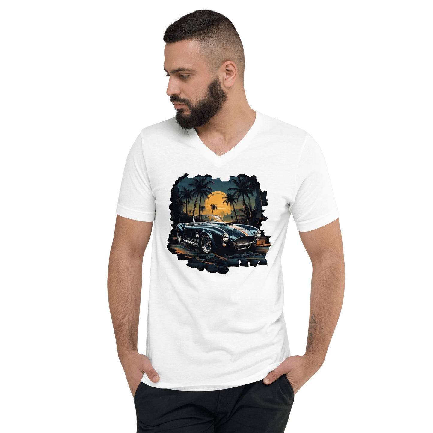 Kurzärmeliges Unisex T-Shirt mit V - Ausschnitt "Shelby Cobra" - Artexio