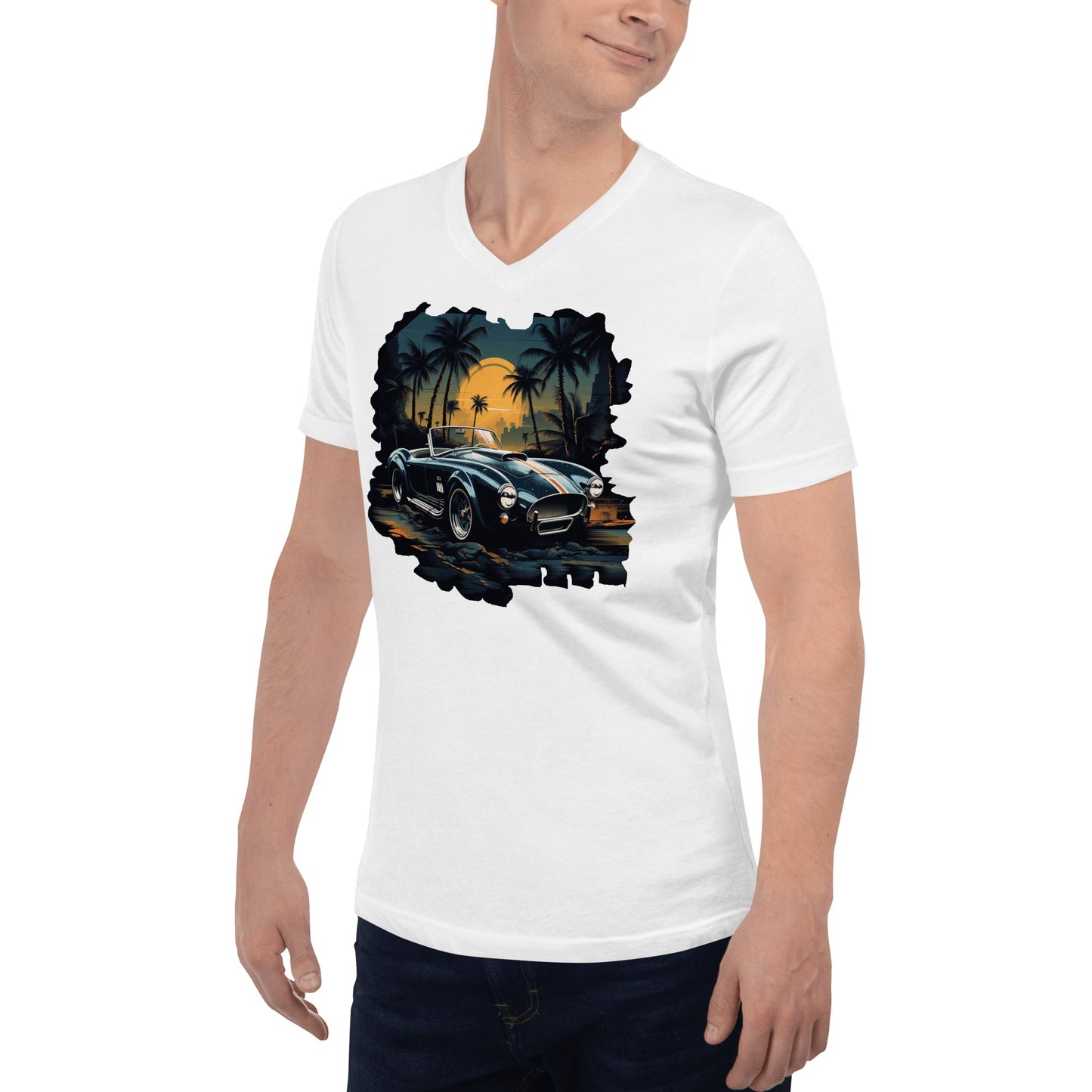 Kurzärmeliges Unisex T-Shirt mit V - Ausschnitt "Shelby Cobra" - Artexio