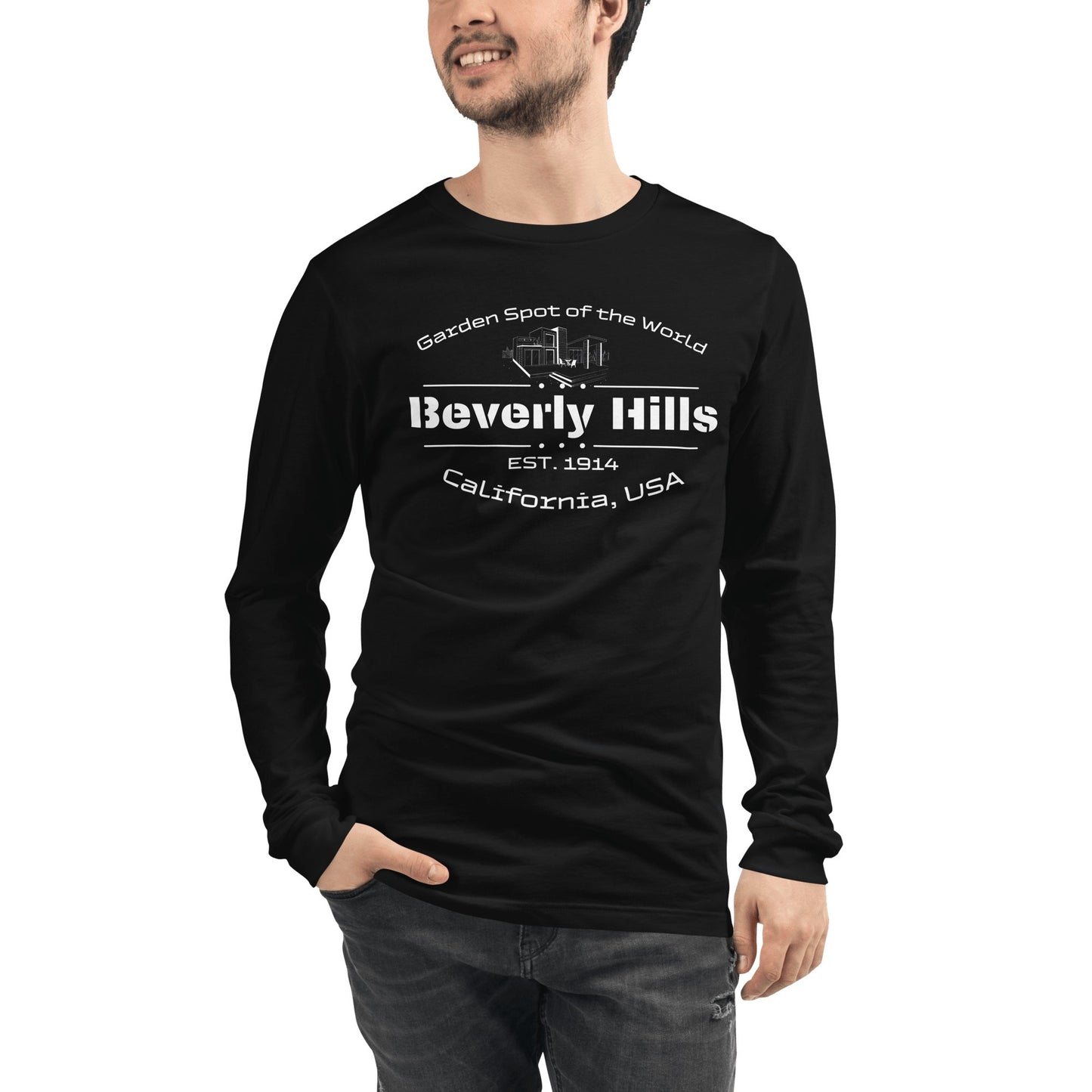 Langärmeliges Unisex T-Shirt "Beverly Hills" - Artexio