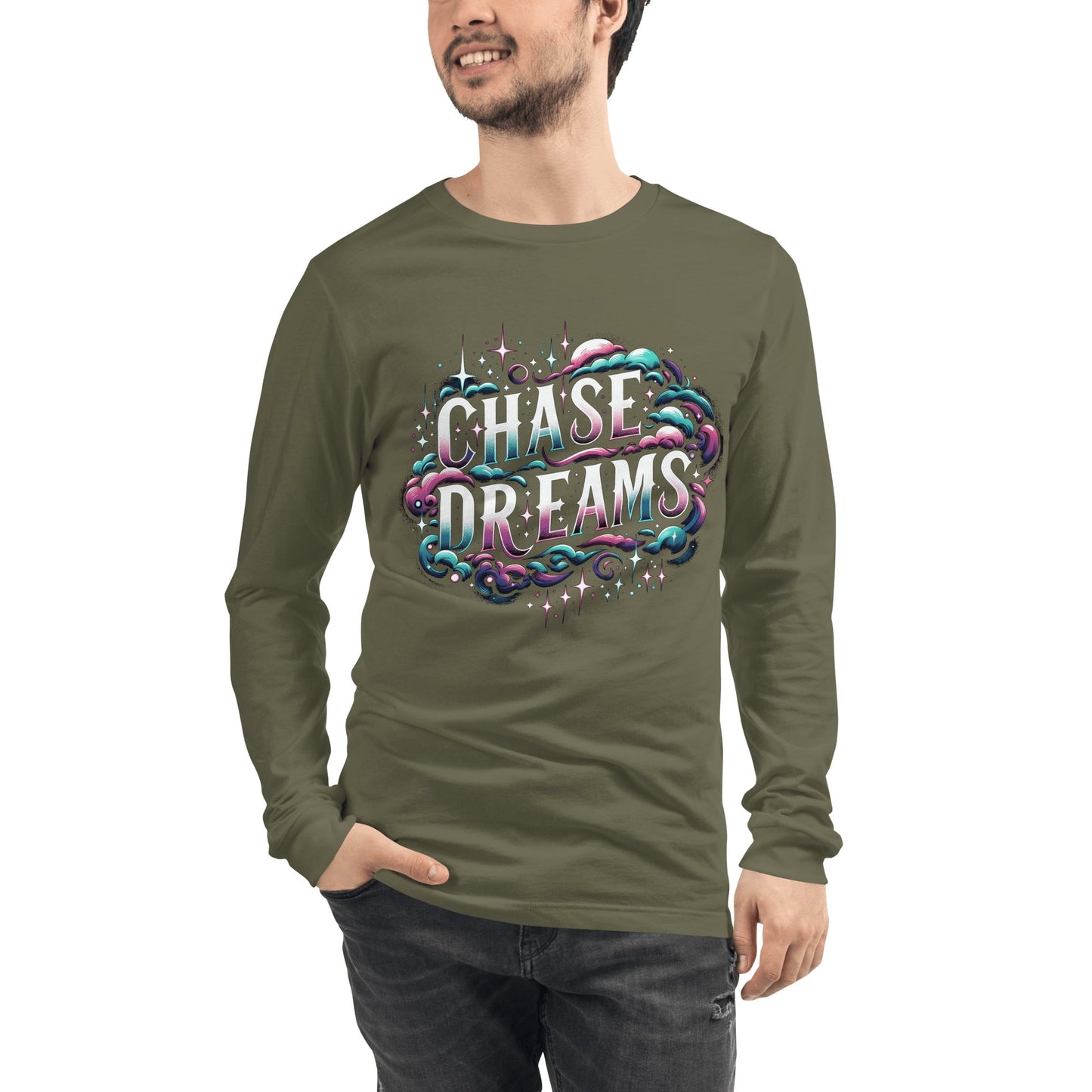 Langärmeliges Unisex T-Shirt "Chase Dreams" - Artexio