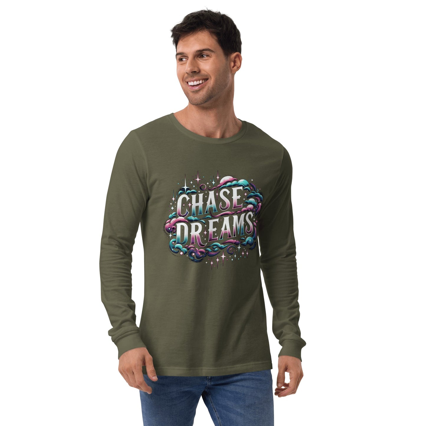 Langärmeliges Unisex T-Shirt "Chase Dreams" - Artexio