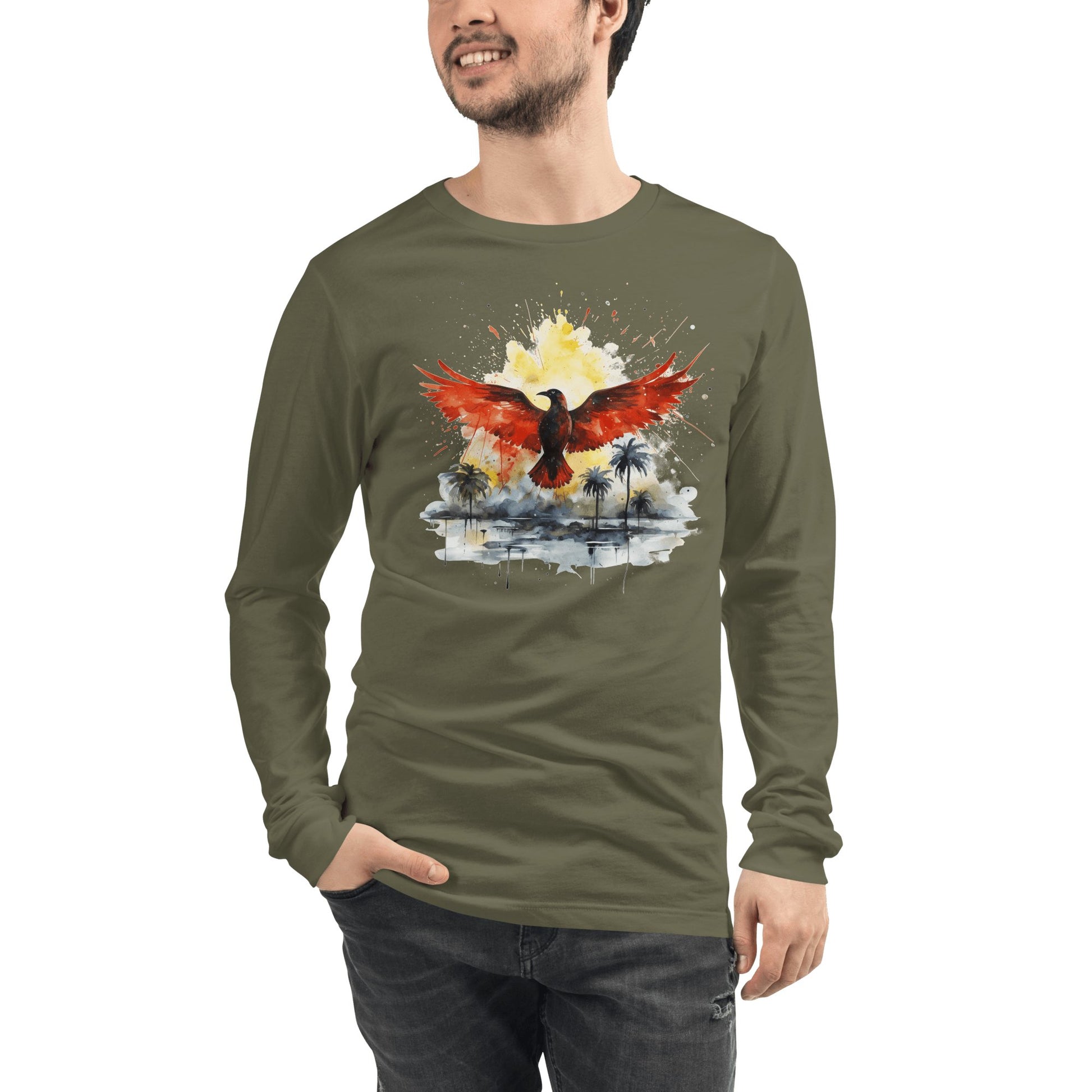 Langärmeliges Unisex T-Shirt "Firebird" - Artexio