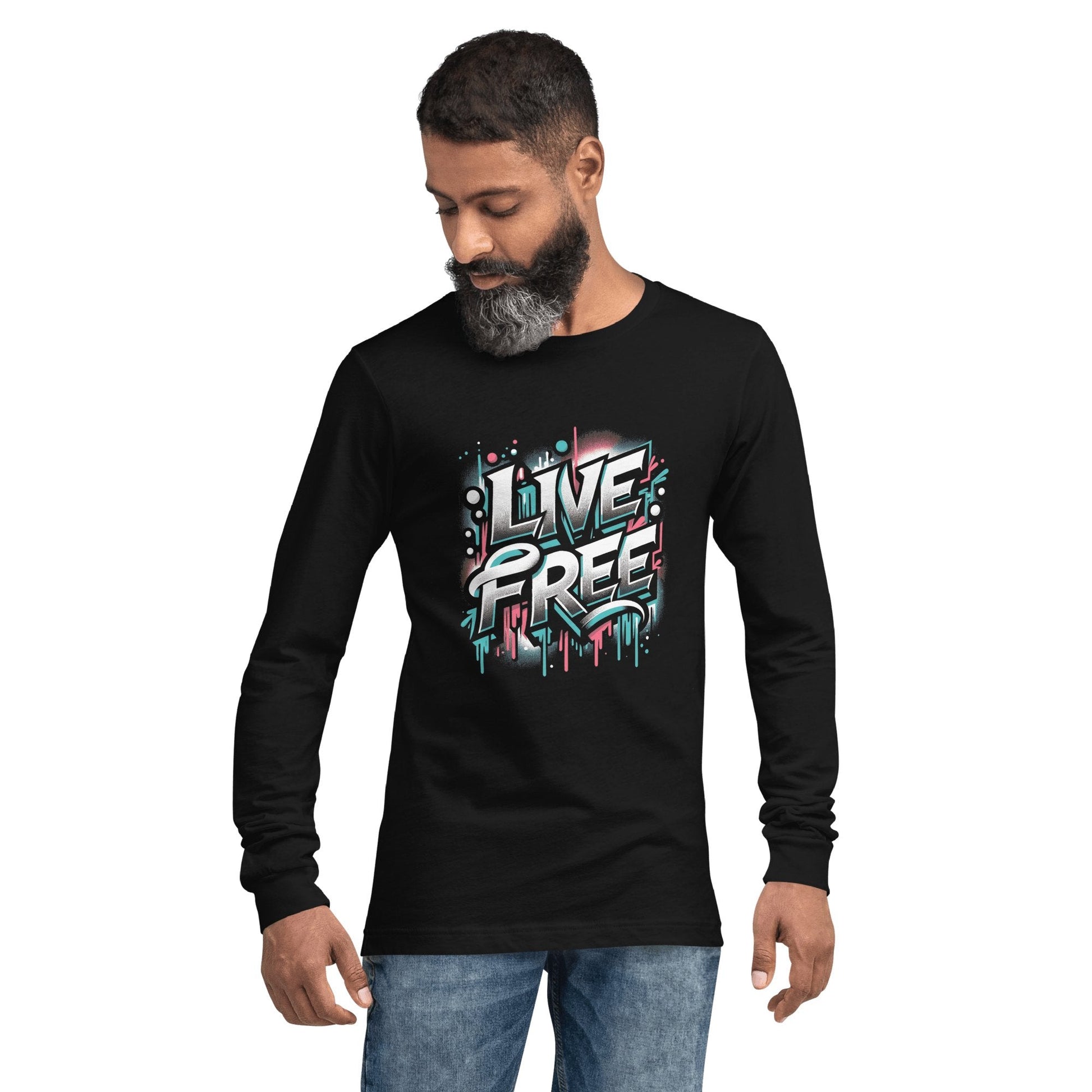 Langärmeliges Unisex T-Shirt "Live Free" - Artexio