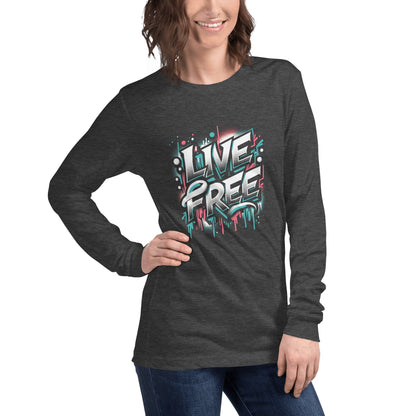 Langärmeliges Unisex T-Shirt "Live Free" - Artexio