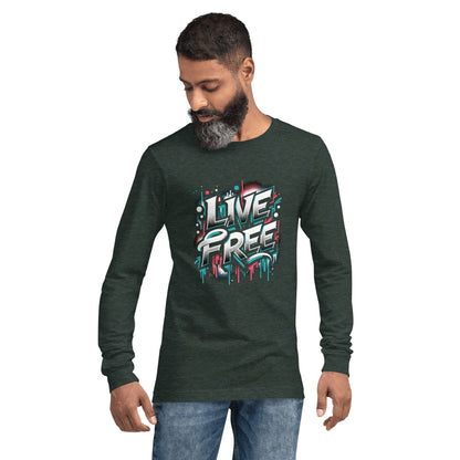 Langärmeliges Unisex T-Shirt "Live Free" - Artexio