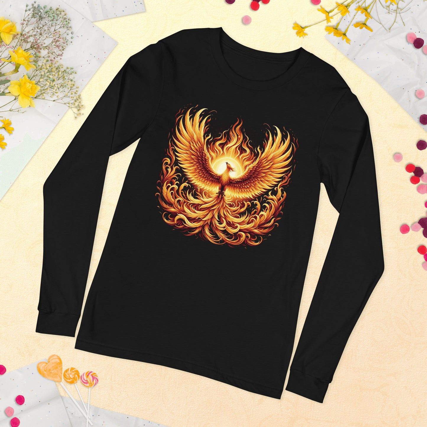 Langärmeliges Unisex T-Shirt "Phoenix" - Artexio