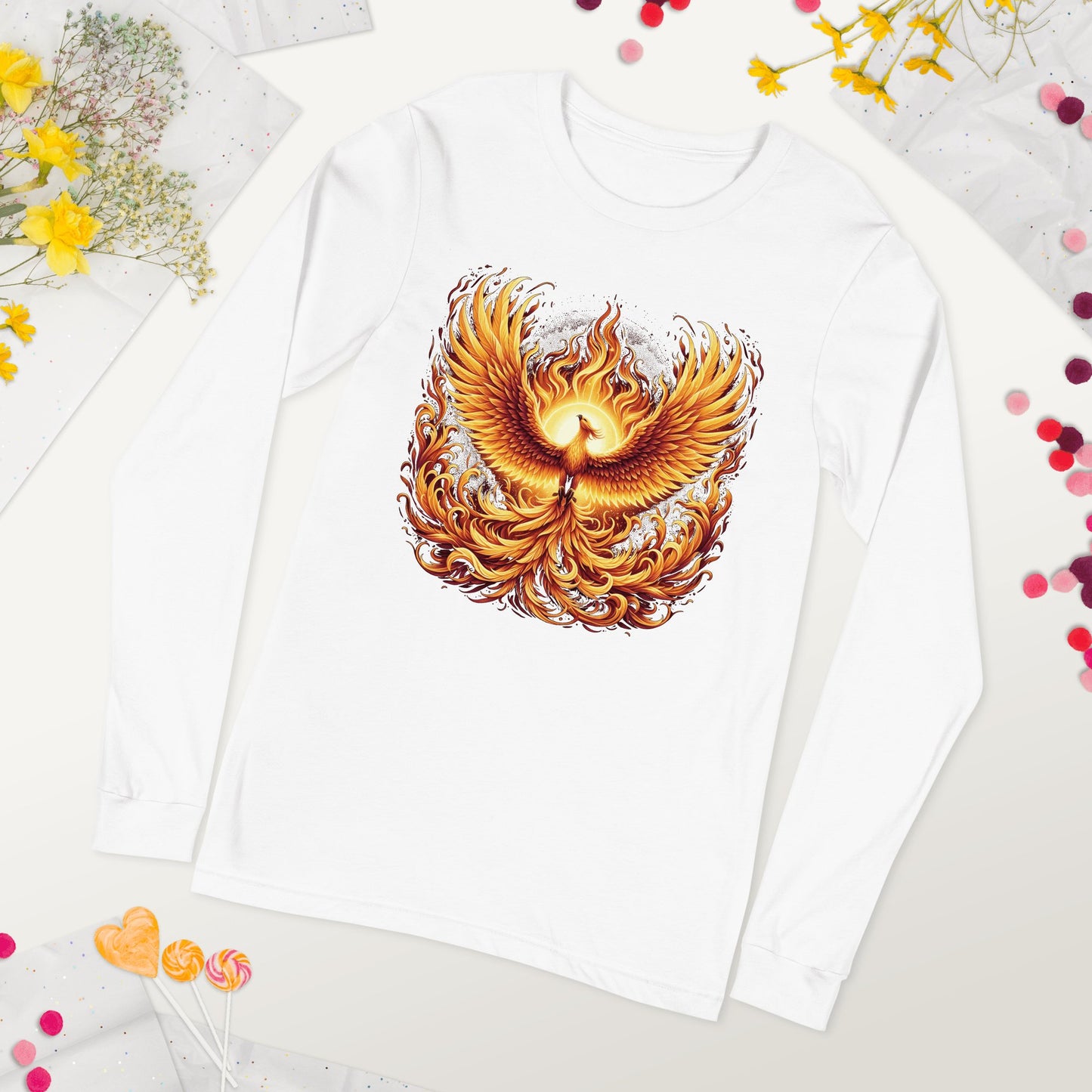 Langärmeliges Unisex T-Shirt "Phoenix" - Artexio