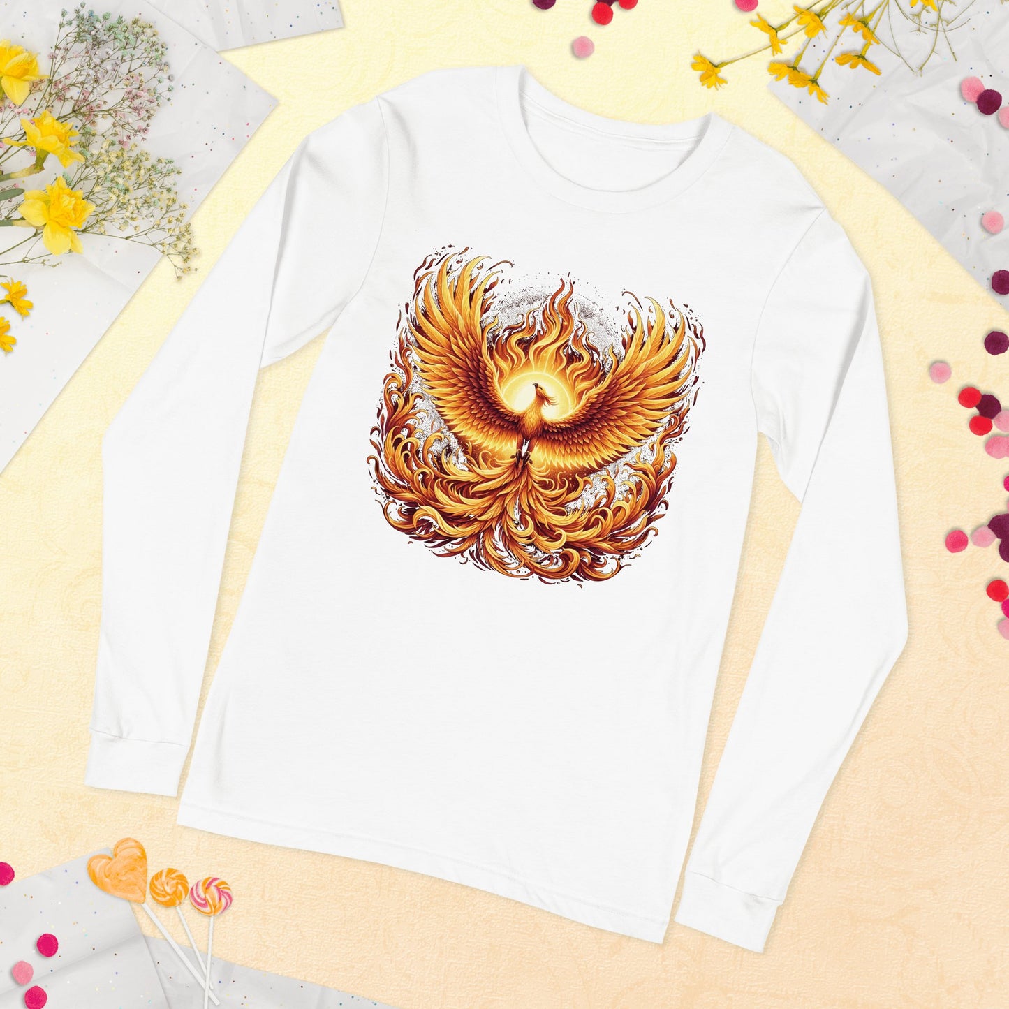 Langärmeliges Unisex T-Shirt "Phoenix" - Artexio