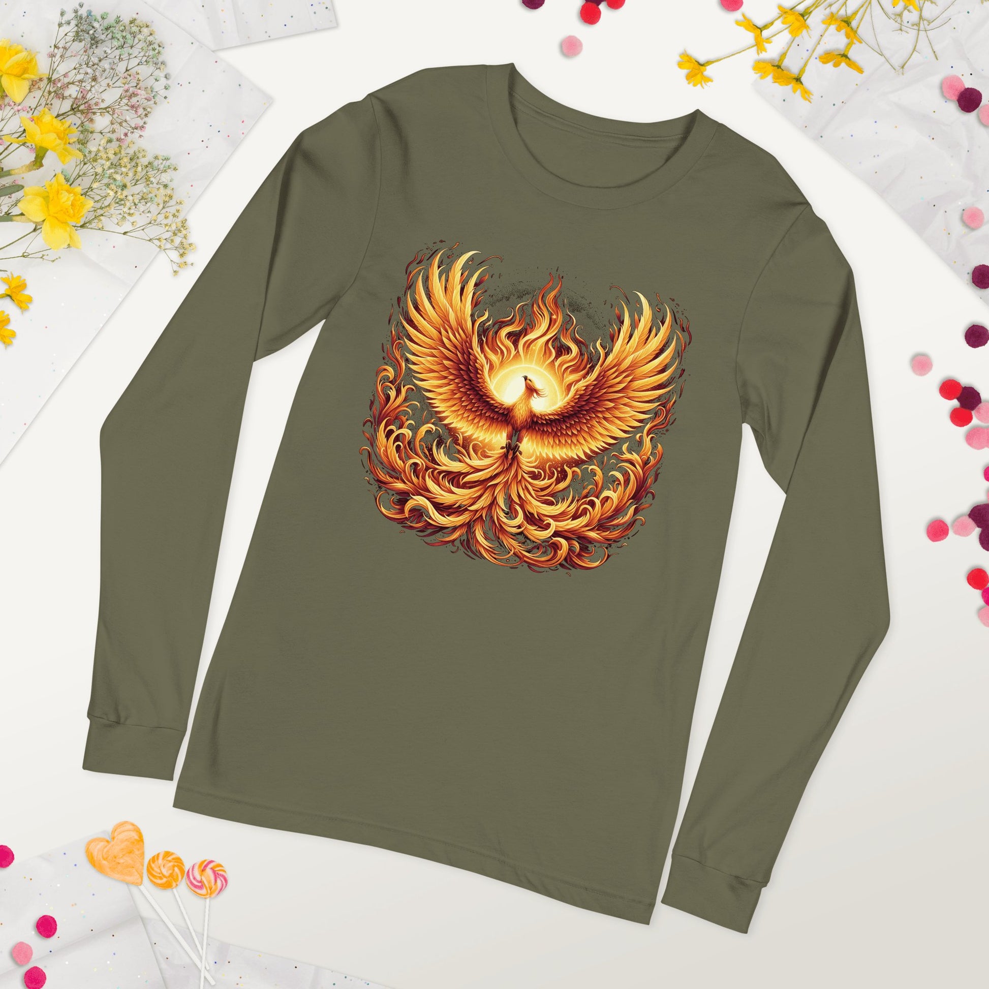 Langärmeliges Unisex T-Shirt "Phoenix" - Artexio