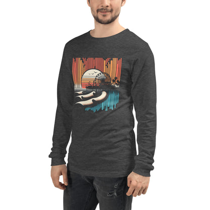 Langärmeliges Unisex T-Shirt "Santa Monica Pier" - Artexio