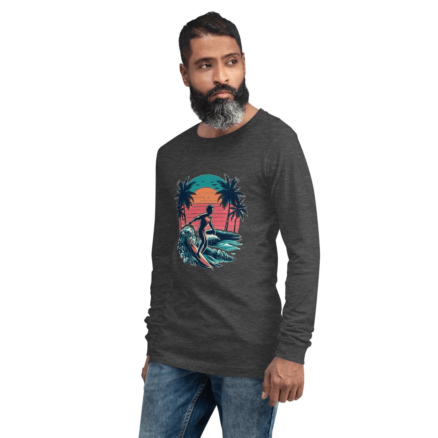 Langärmeliges Unisex T-Shirt "Surfing" - Artexio