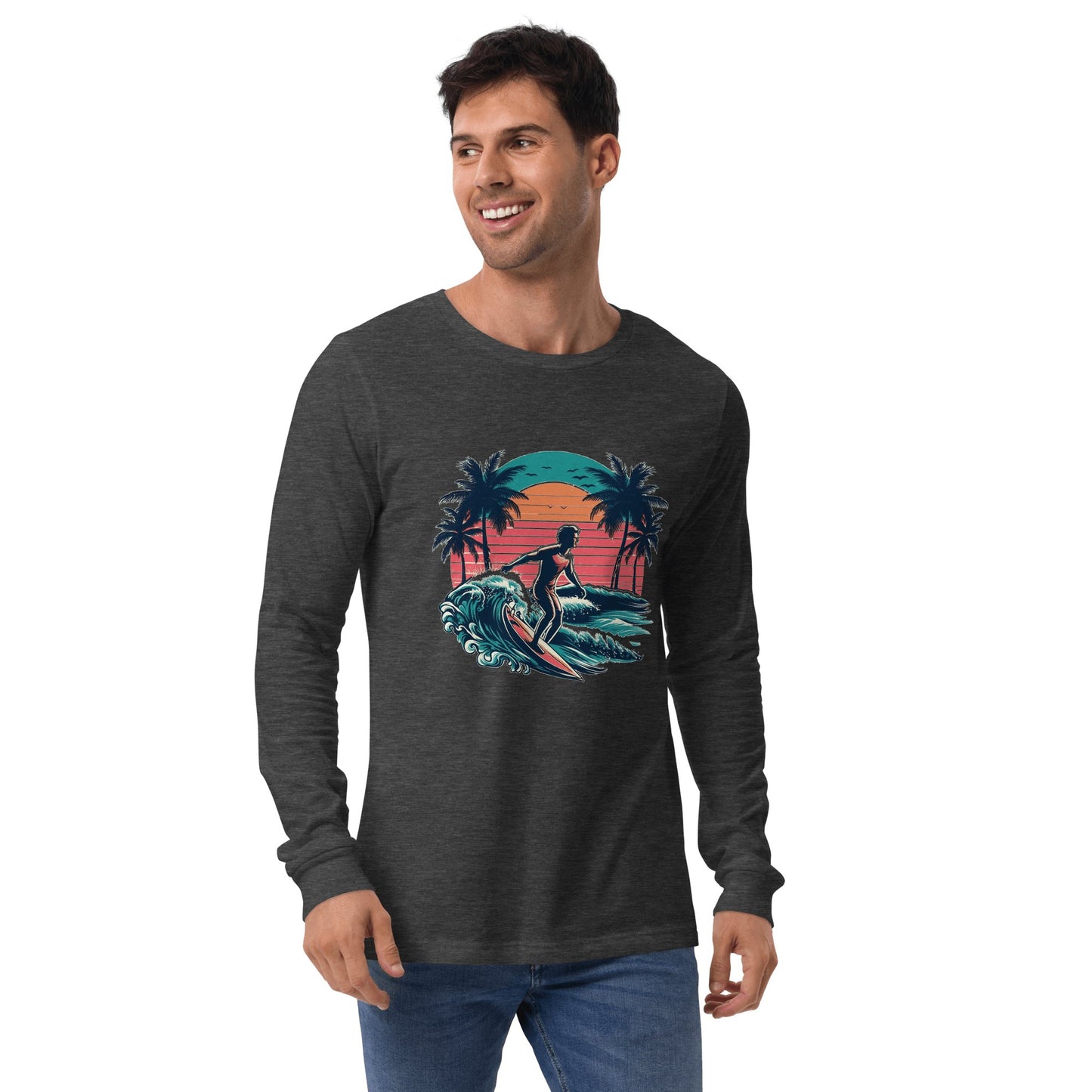 Langärmeliges Unisex T-Shirt "Surfing" - Artexio