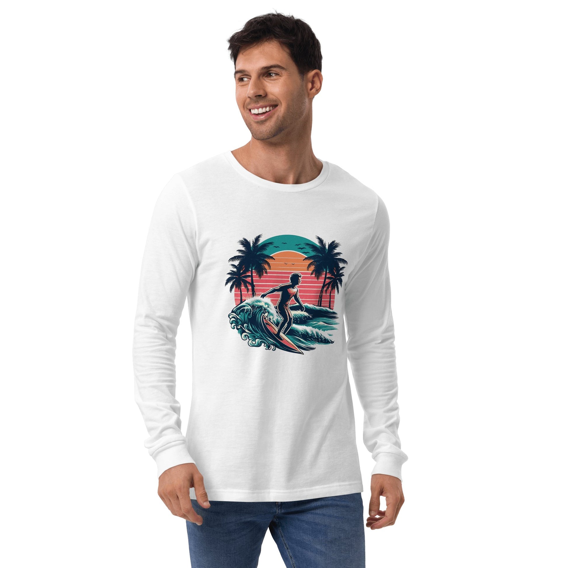 Langärmeliges Unisex T-Shirt "Surfing" - Artexio