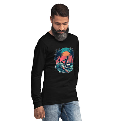 Langärmeliges Unisex T-Shirt "Surfing" - Artexio