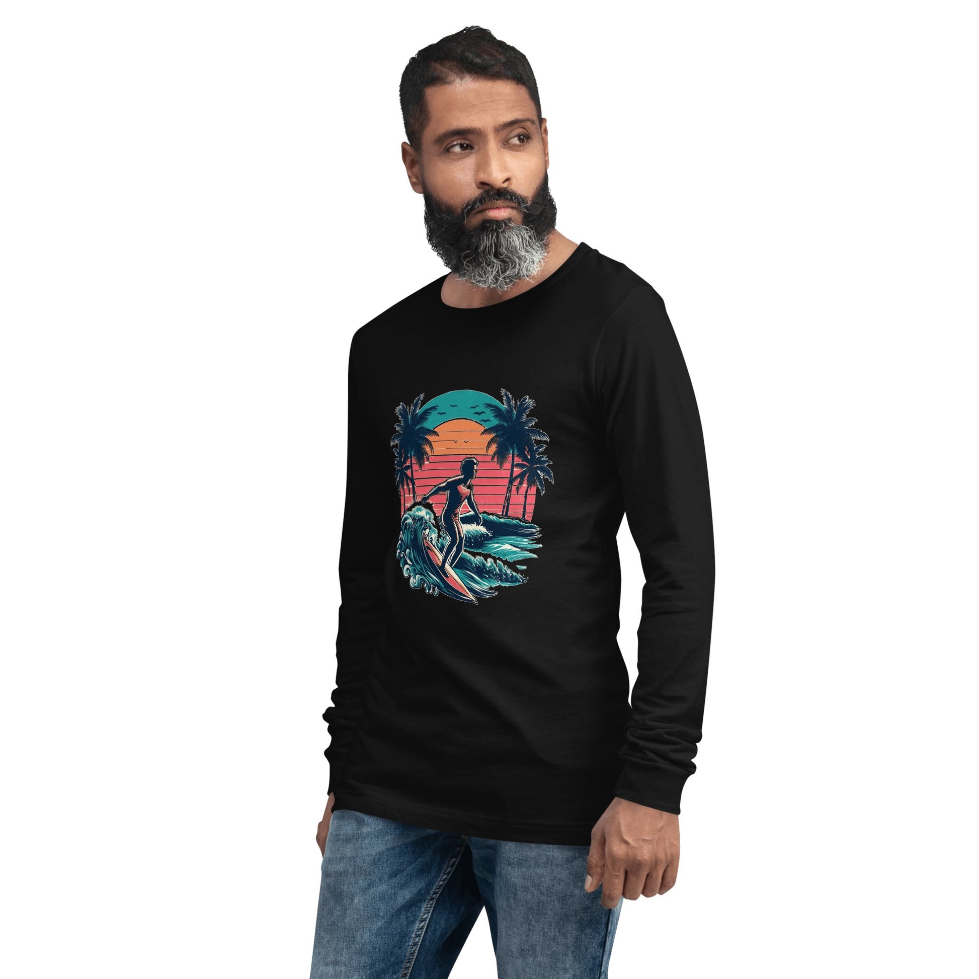 Langärmeliges Unisex T-Shirt "Surfing" - Artexio