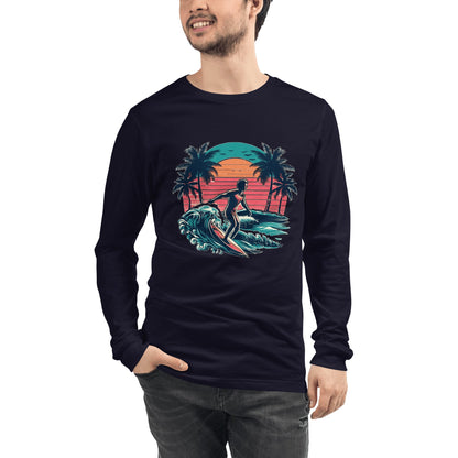 Langärmeliges Unisex T-Shirt "Surfing" - Artexio