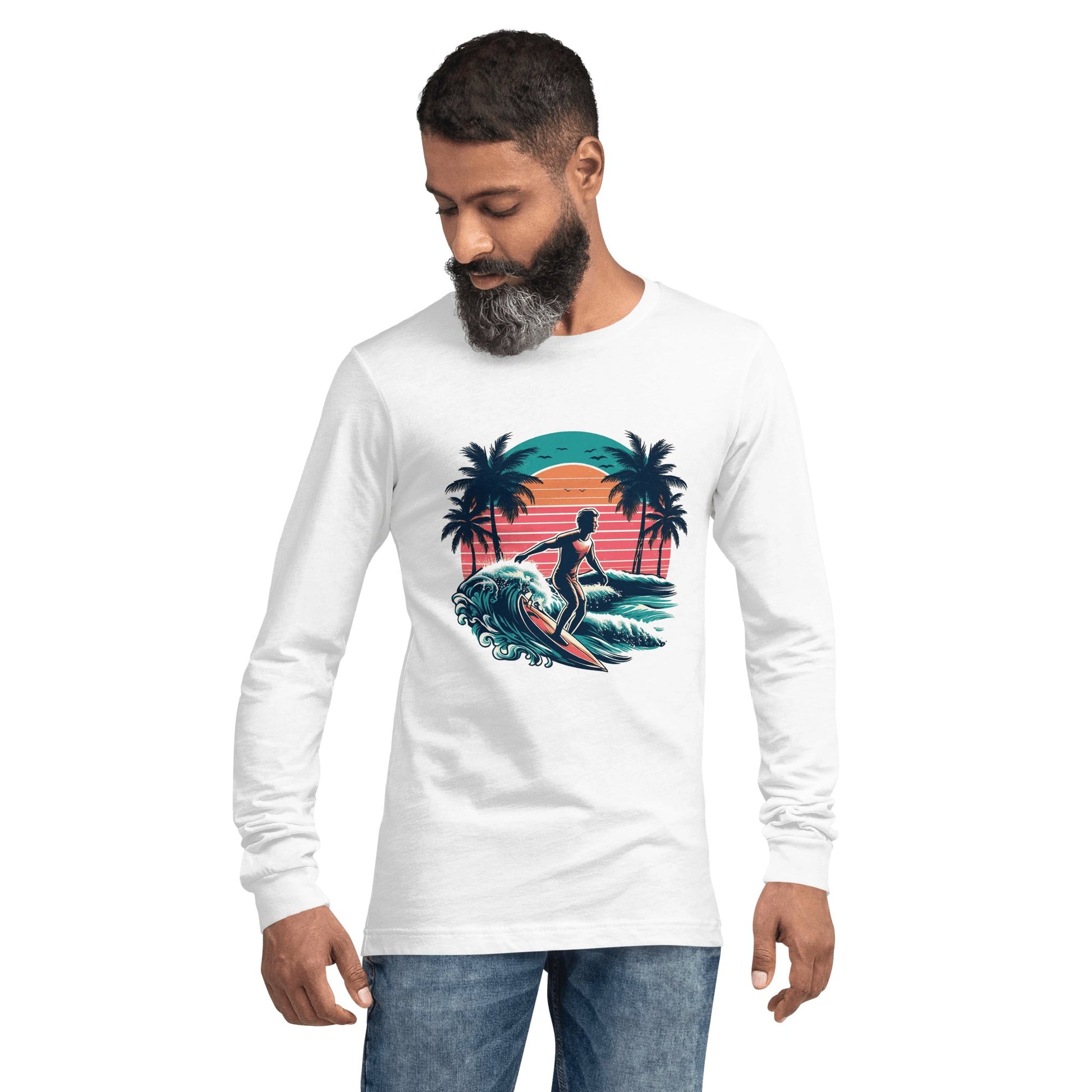 Langärmeliges Unisex T-Shirt "Surfing" - Artexio