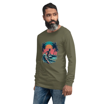 Langärmeliges Unisex T-Shirt "Surfing" - Artexio