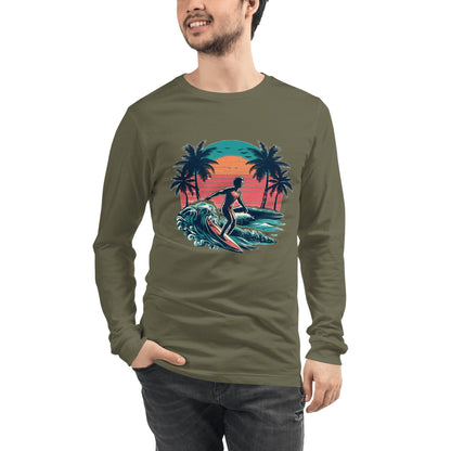 Langärmeliges Unisex T-Shirt "Surfing" - Artexio