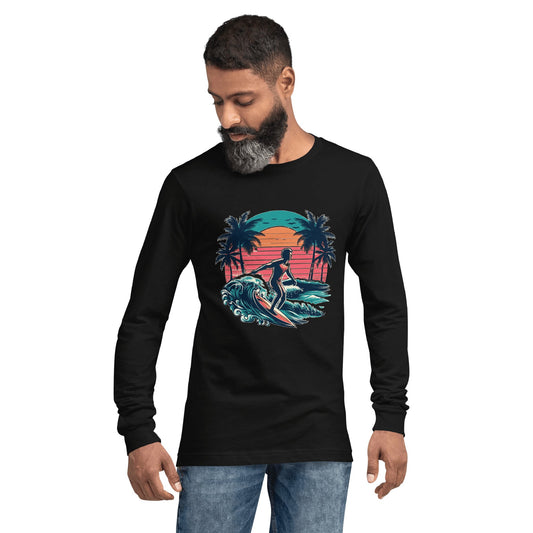 Langärmeliges Unisex T-Shirt "Surfing" - Artexio