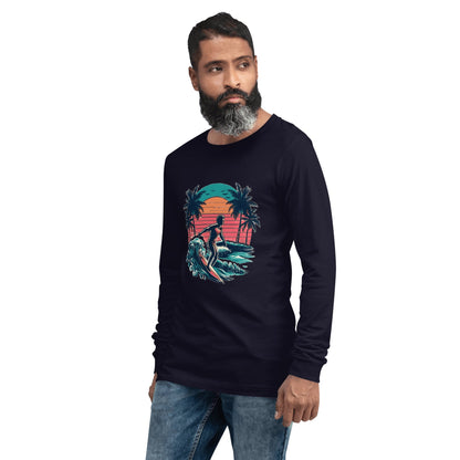 Langärmeliges Unisex T-Shirt "Surfing" - Artexio