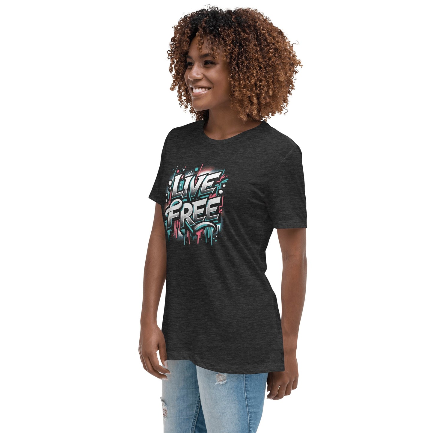 Lockeres Damen T-Shirt "Live Free" - Artexio